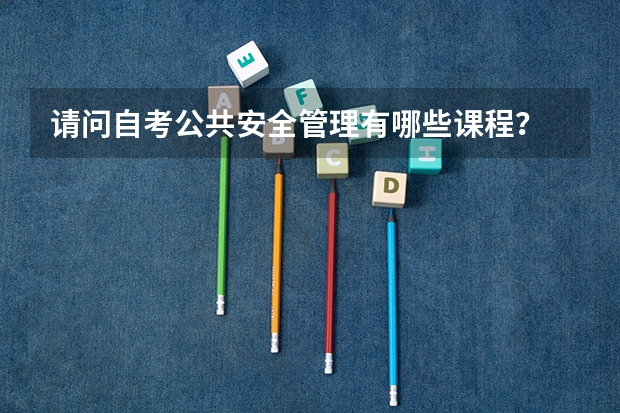 请问自考公共安全管理有哪些课程？