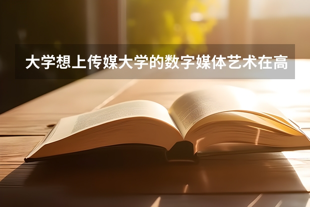 大学想上传媒大学的数字媒体艺术在高中应该学什么，怎么做